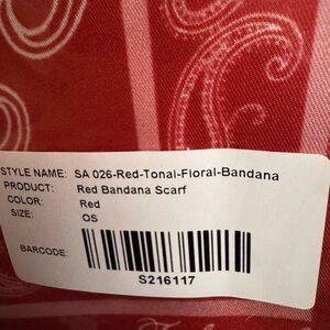 Tuckernuck Red Tonal Floral Bandana Scarf